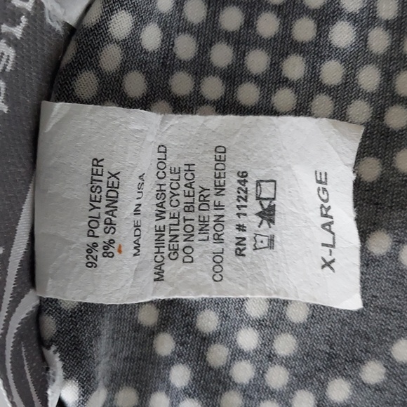 DRESS BARN Women's Top Black & White Design With Front Sash & Silver Ring XL - Picture 7 of 10